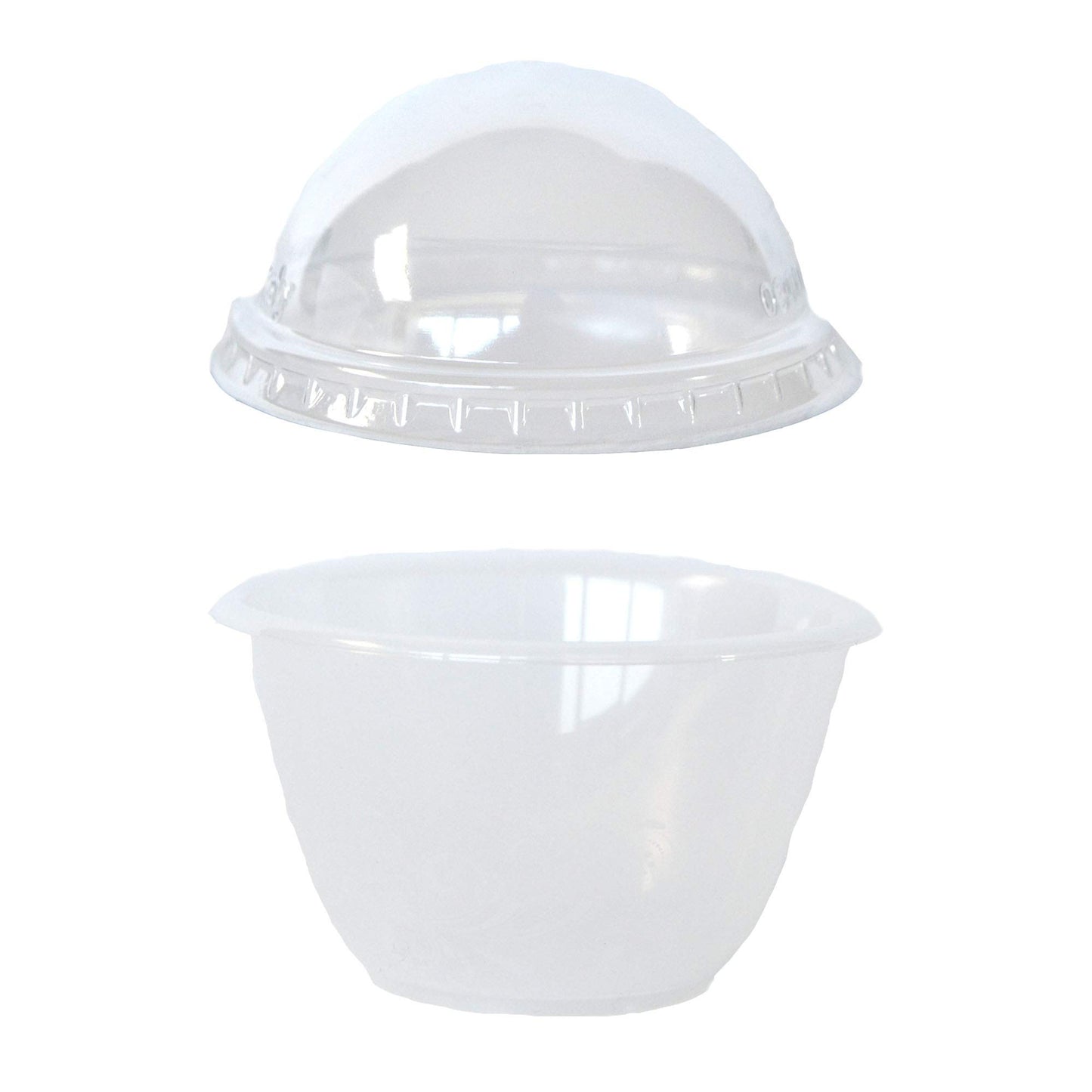 100 uds vaso pequeño 100 cc plástico transparente + tapa domo ideal para postres y mousse