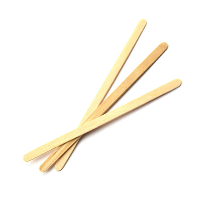 Palitos de madera envueltos individualmente para café americano y capuchino.