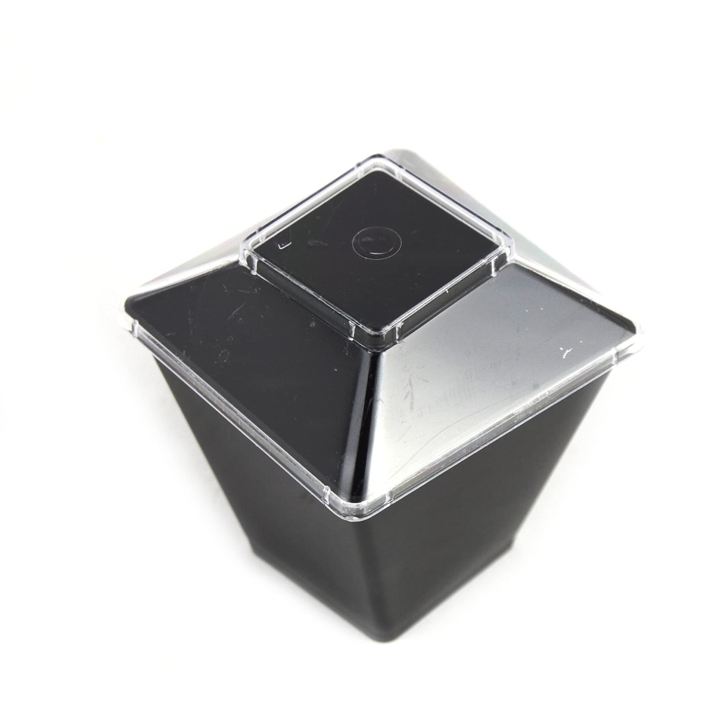 50 coupelles individuelles noires à fond carré pour desserts, bonbons, mousses à fond transparent