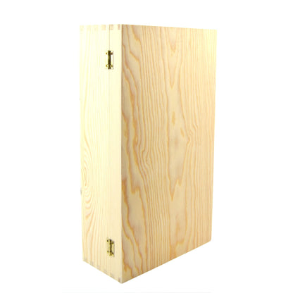 1 caja de vino de madera (para 2 botellas) con cierre divisorio de cartón rojo