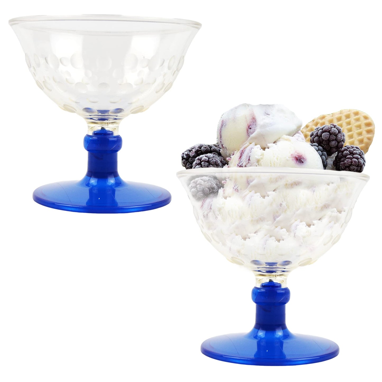 PZ 2 Vaso base azul 400 cc para yogur, helado y ensalada de frutas