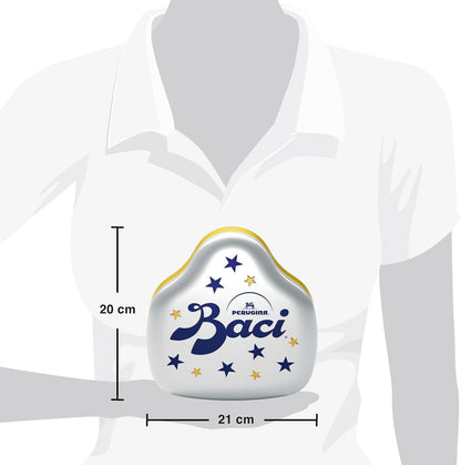 BACI PERUGINA Cioccolatini Fondenti ripieni al Gianduia, Latta Regalo Bacio 150g