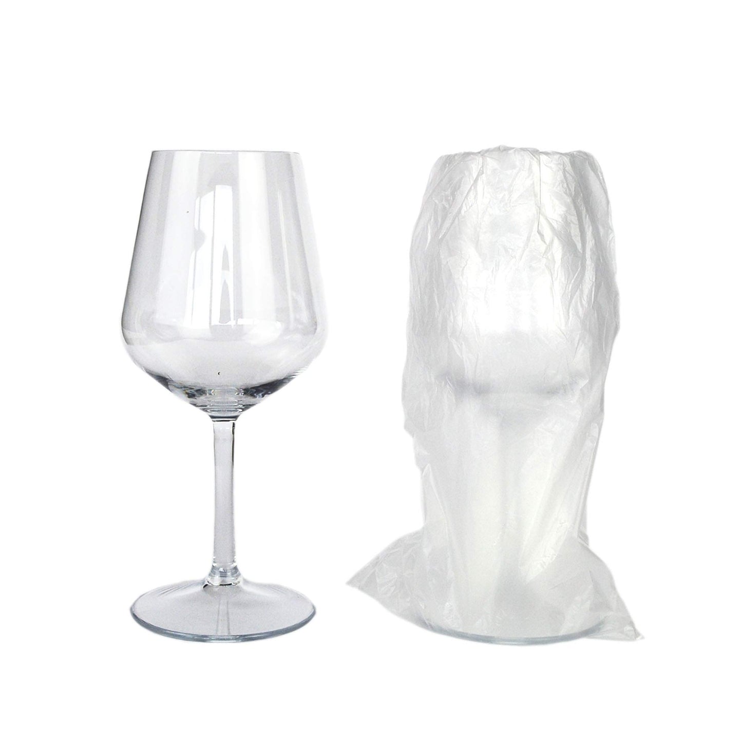 Lot de 6 verres à vin en tritan 400 cc en plastique ultra résistant, lavables et réutilisables, hauteur 21,5 cm