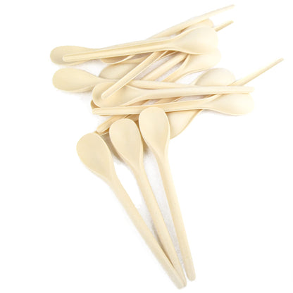 200 cuillères à café compostables cm 17,5 couleur marron pour glaces et yaourts