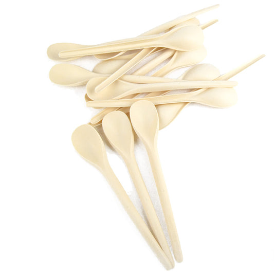 Pz 200 cucchiaini compostabili cm 17,5 color avana per gelato e yogurt