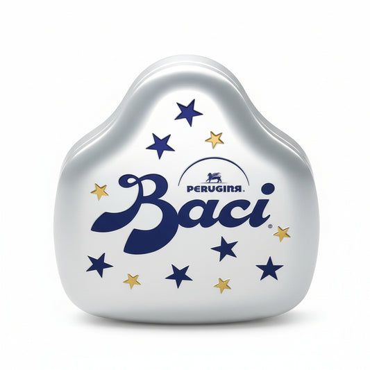 BACI PERUGINA Cioccolatini Fondenti ripieni al Gianduia, Latta Regalo Bacio 150g