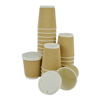 Pz 100 bicchiere 8 oz in carta avana zigrinati 250 ml per cappuccino, cioccolata calda