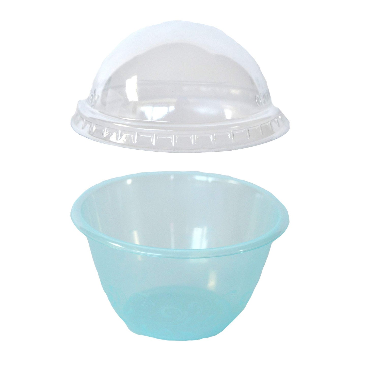 100 uds vaso pequeño 100 cc plástico transparente + tapa domo ideal para postres y mousse