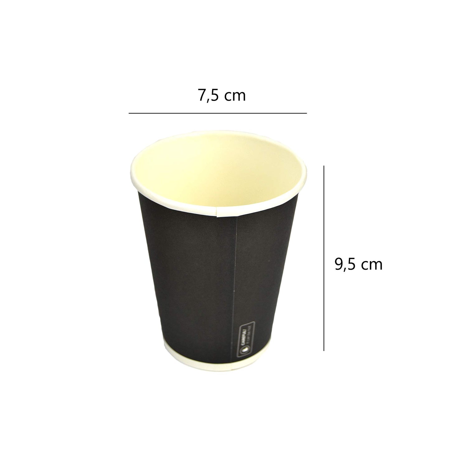 100 vasos de papel negros de 9 oz y 266 ml para capuchino, chocolate caliente e infusiones.