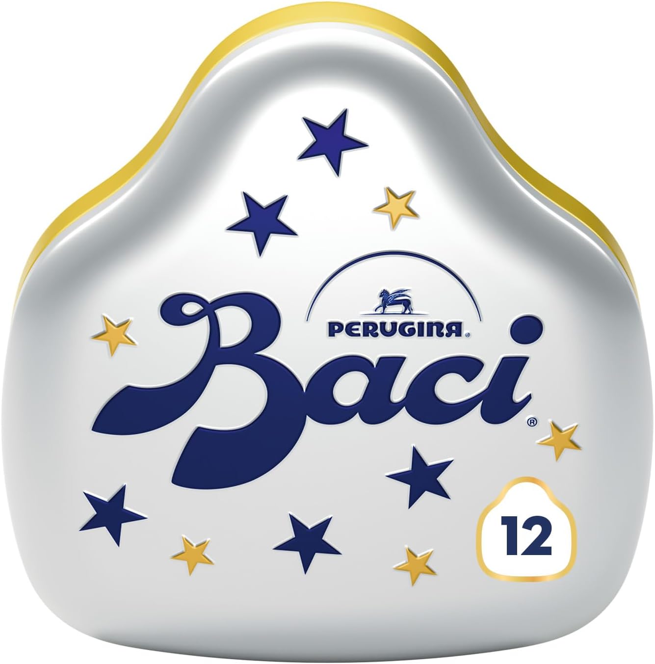 BACI PERUGINA Cioccolatini Fondenti ripieni al Gianduia, Latta Regalo Bacio 150g
