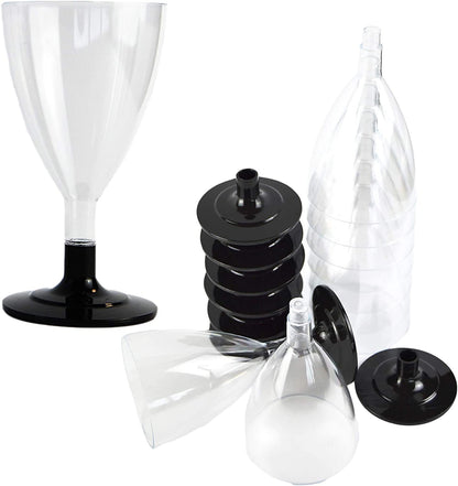 COMBO 50 flûtes + 50 verres à vin/eau à composer base noire idéal pour fêtes, événements, fêtes et apéritifs