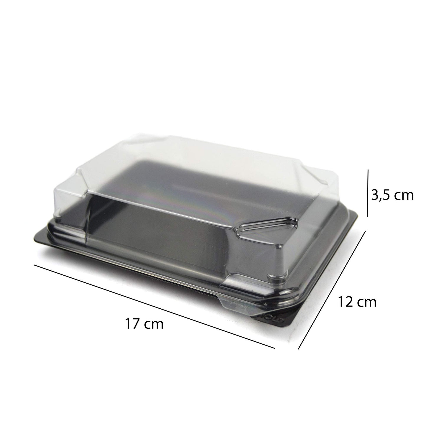 Plateau noir de 25 pièces pour sushi, sashimi, poisson idéal pour emporter d'environ 6/8 portions + couvercle