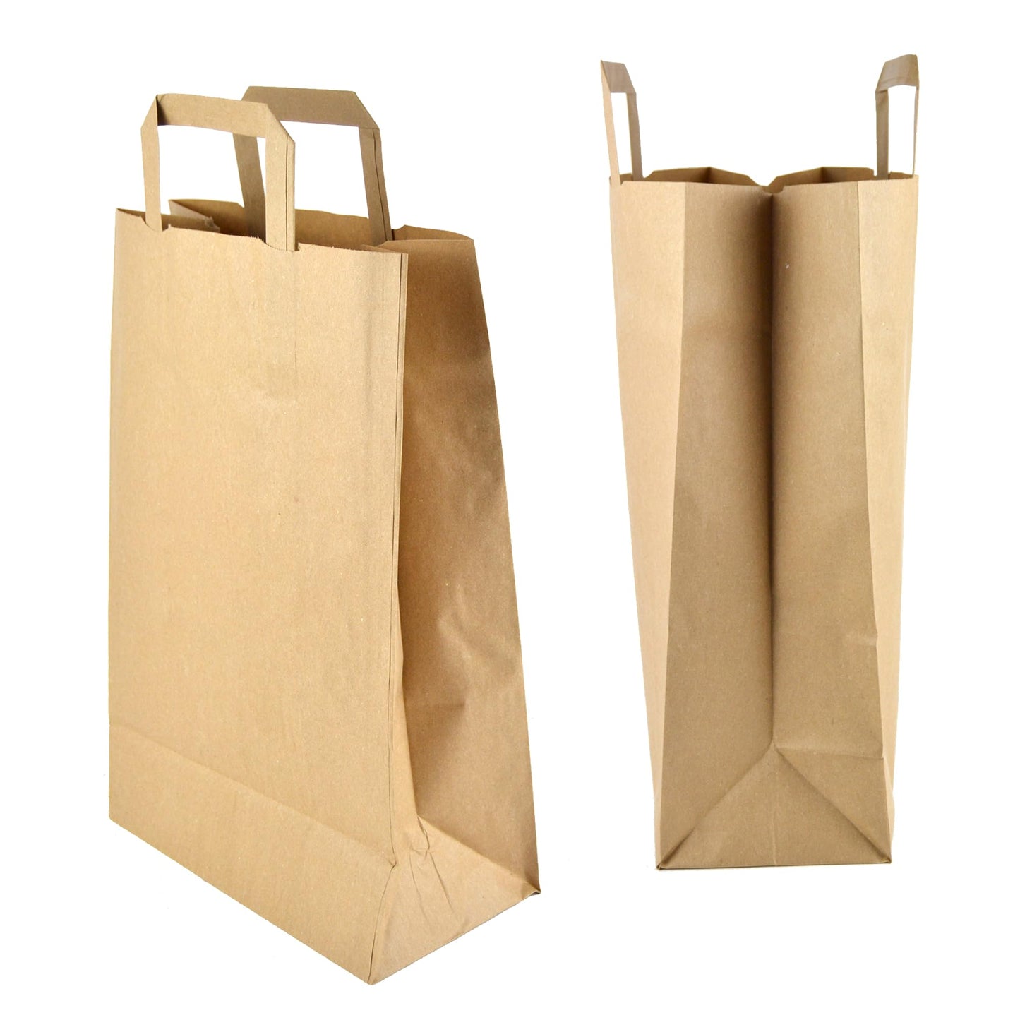 20 pièces sacs en papier brun neutre avec poignées pour produits à emporter