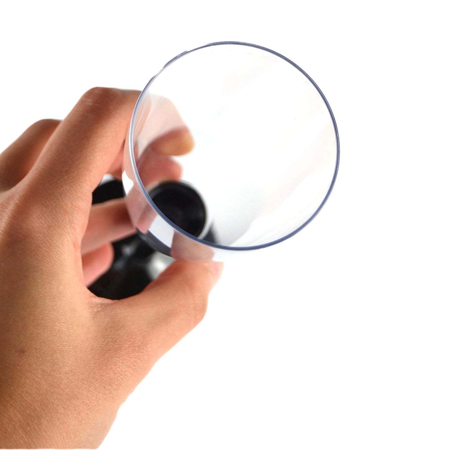 Lot de 50 flûtes à champagne, verres à apéritif à base noire pour Prosecco