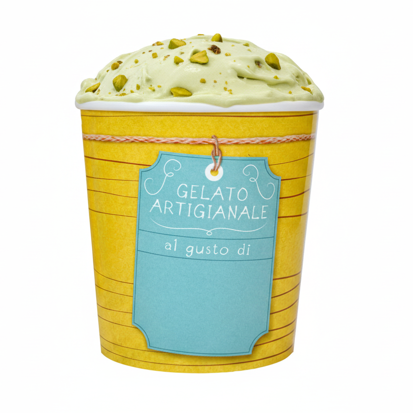 Pz 25 contenitore per gelato barattolo da 1000 cc con coperchio
