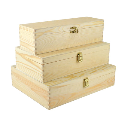 3 caisses à vin en bois, 1, 2 et 3 compartiments avec serrure