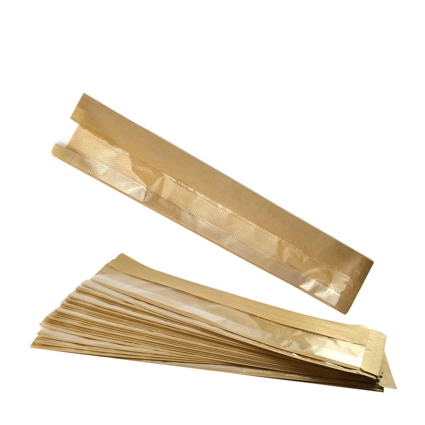 50 sacs avec fenêtre marron neutre pour baguettes, pain, petits pains et miches