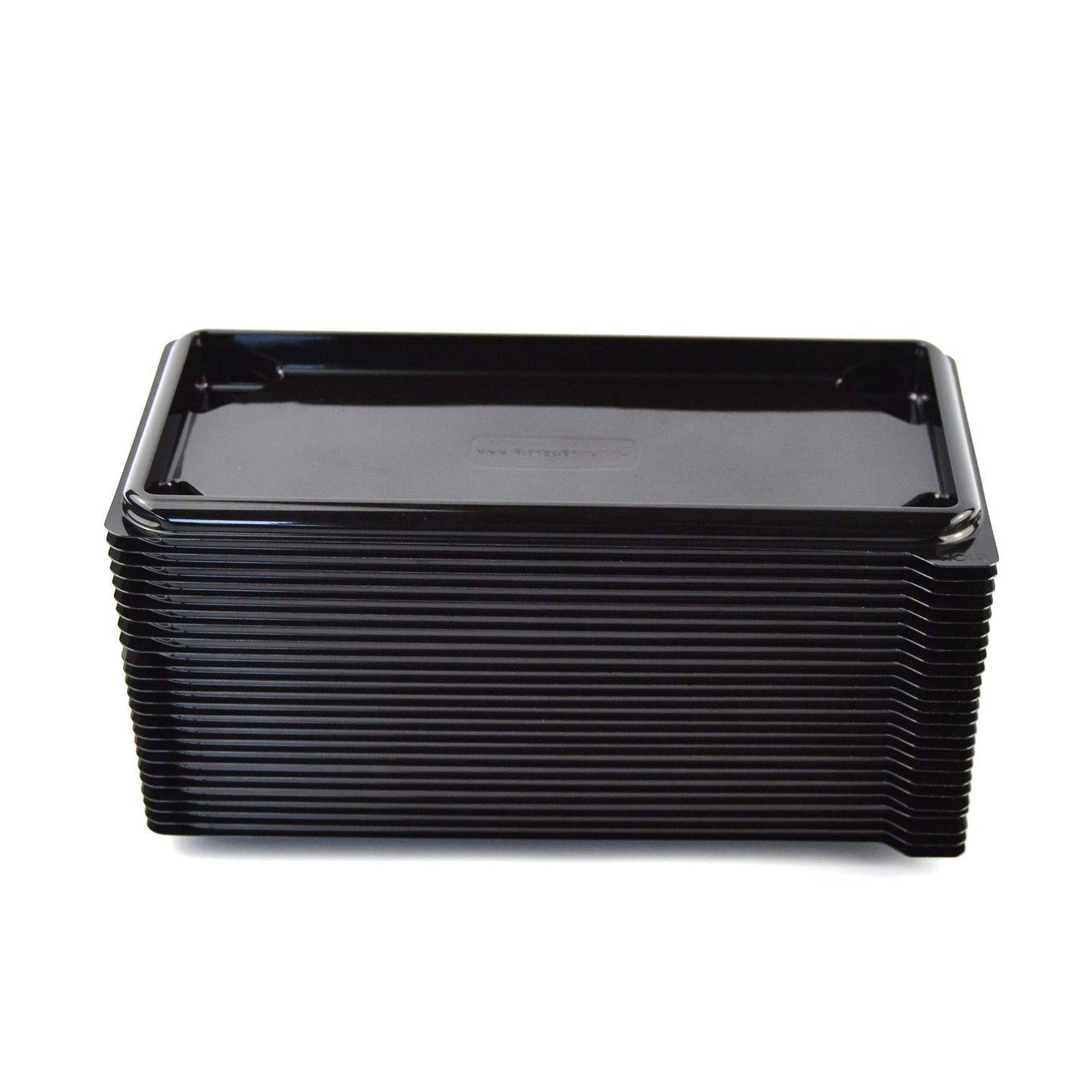 Plateau noir de 25 pièces pour sushi, sashimi, poisson idéal pour emporter d'environ 8/10 portions + couvercle