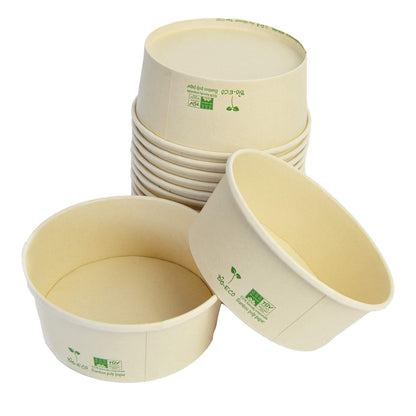 Pz 50 Insalatiera in carta per asporto di alimenti come insalate miste, verdure, riso pollo e pasta