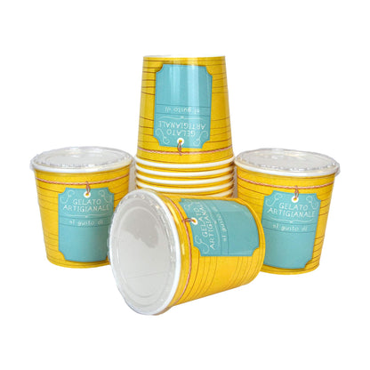 25 uds. Tarro de helado de 1000 cc en cartón térmico + tapa para llevar