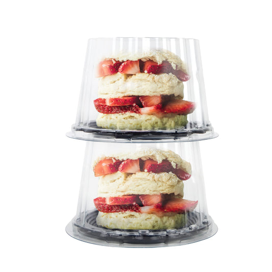 Pz 100 vassoi neri tondi con coperchio per dolci di pastecceria