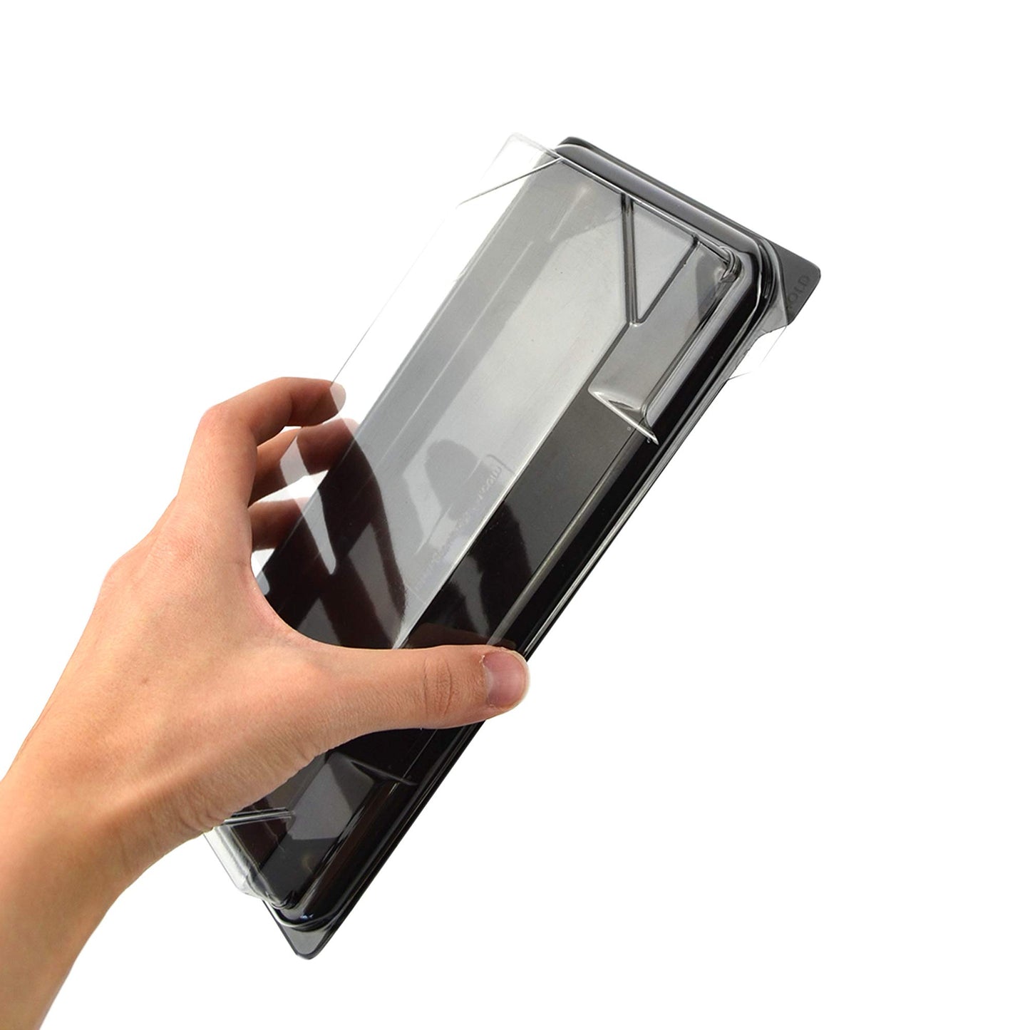 Plateau noir de 25 pièces pour sushi, sashimi, poisson idéal pour emporter d'environ 8/10 portions + couvercle