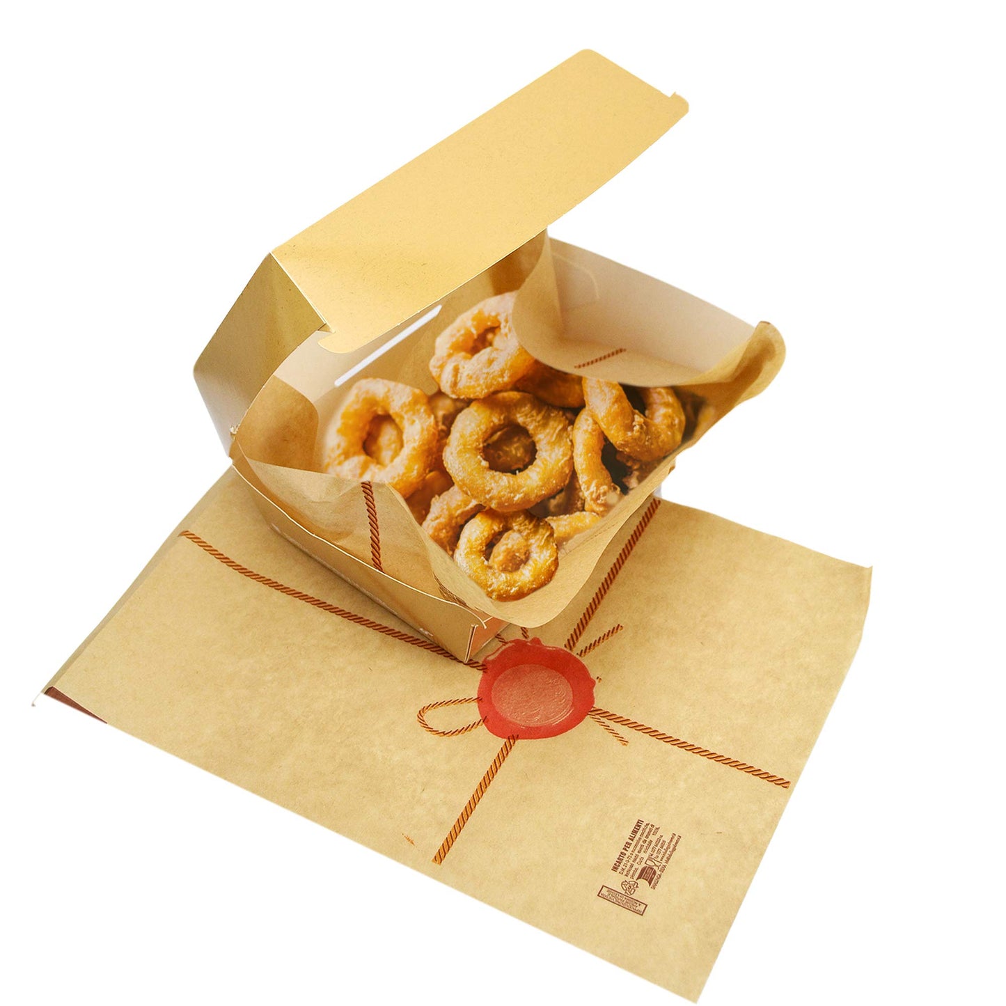 Pz 500 fogli di carta antigrasso per asporto di alimenti come hamburger, patatine, fritti, panini