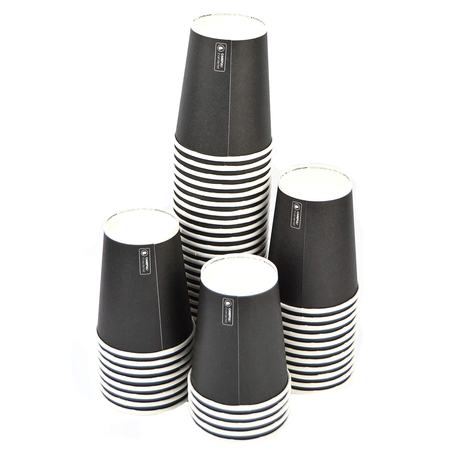 100 vasos de papel negros de 9 oz y 266 ml para capuchino, chocolate caliente e infusiones.