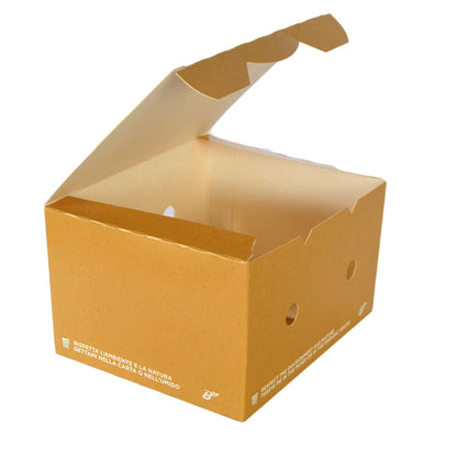 Pz 50 box avana richiudibile per asporto fritture miste, verdure, riso pollo e pasta