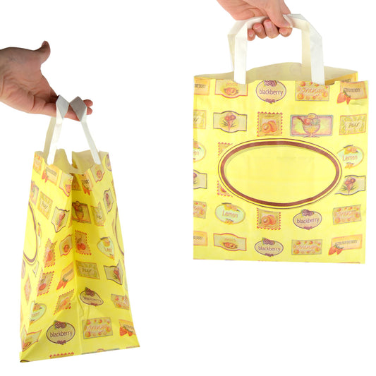 Pz 50 borse con manici in carta decorata per asporto shopper bag