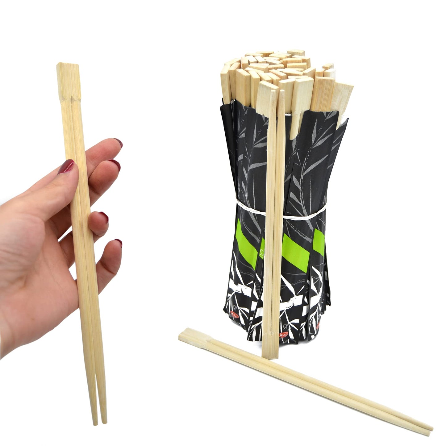 100 baguettes en bambou de 21 cm pour sushi, sashimi, poisson pour restaurants et plats à emporter