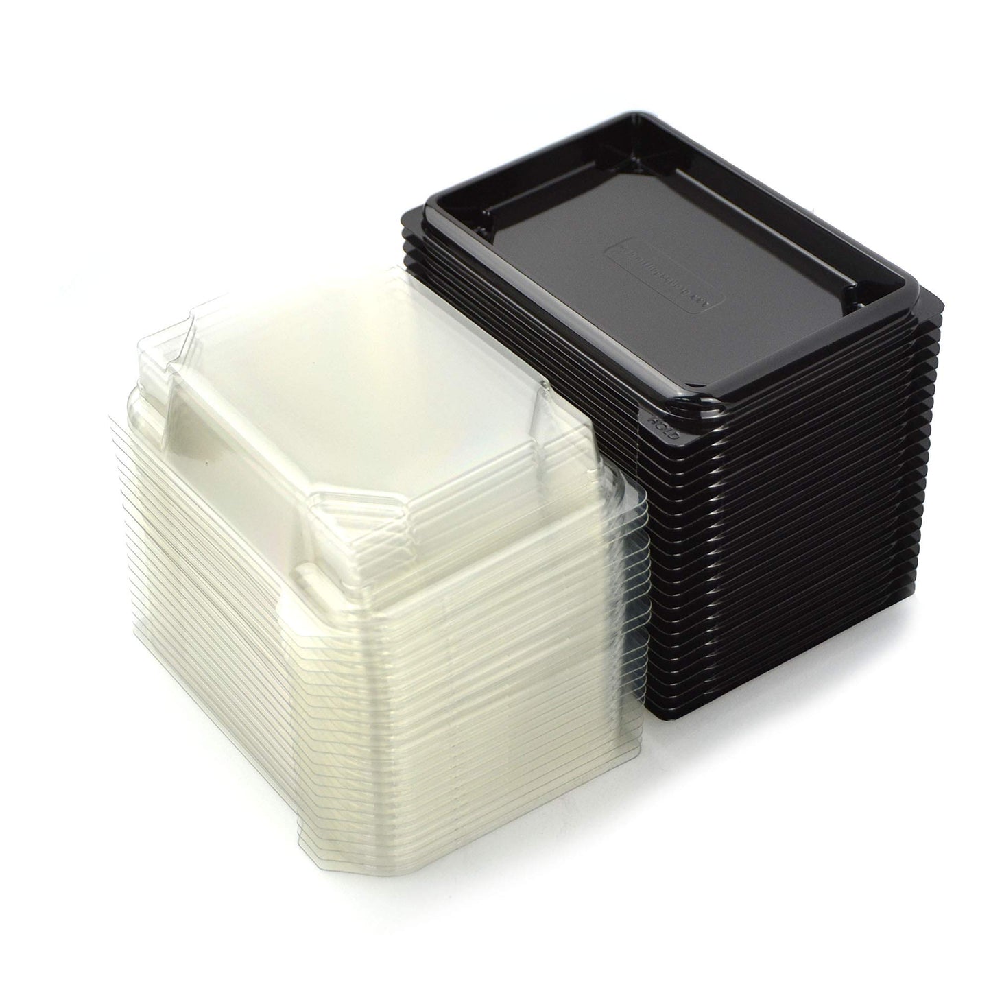 Plateau noir de 25 pièces pour sushi, sashimi, poisson idéal pour emporter d'environ 3/6 portions + couvercle