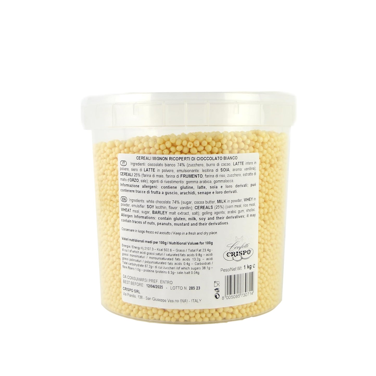 1 kg de céréales mignon enrobées de chocolat blanc pour décorer desserts, gâteaux et biscuits