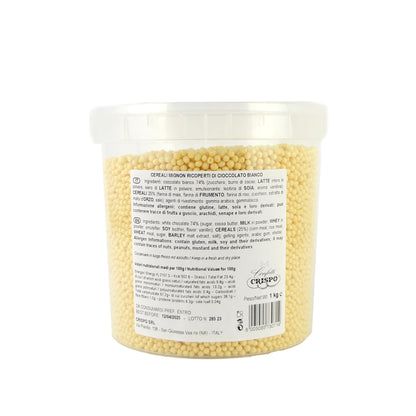 1 kg de céréales mignon enrobées de chocolat blanc pour décorer desserts, gâteaux et biscuits