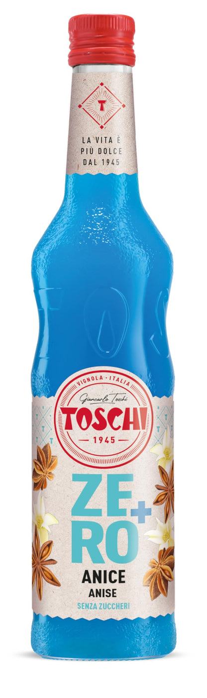 Toschi Zero+ Sciroppo Senza Zuccheri al gusto di Anice in Bottiglia di vetro da 560 ml