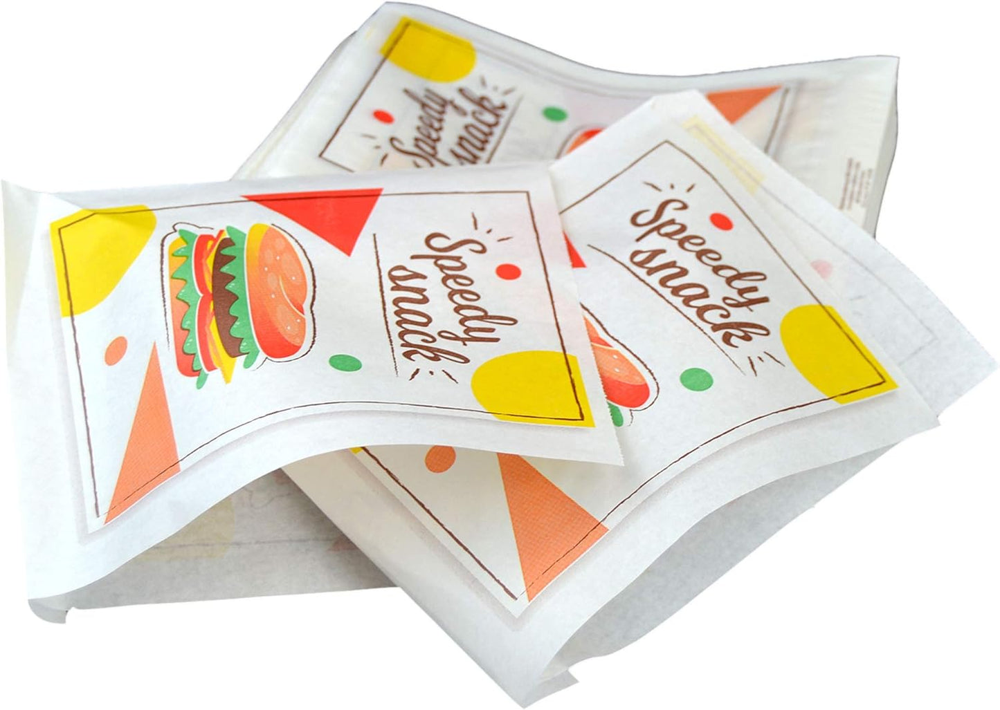 200 hojas de papel vegetal abiertas por un lado para comida para llevar como hamburguesas, porciones de pizza, focaccia, sándwiches