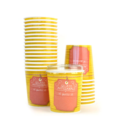 25 uds. Tarro de helado 500 cc en cartón térmico + tapa para llevar