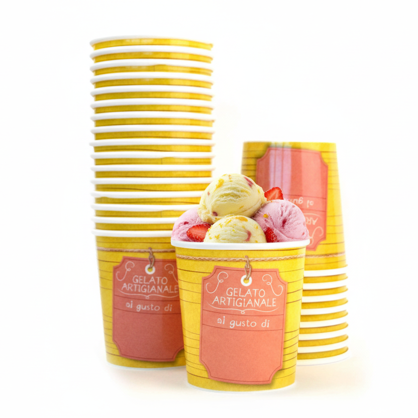Pz 25 Contenitore termico barattolo con coperchio professionale per gelato e dessert freddi