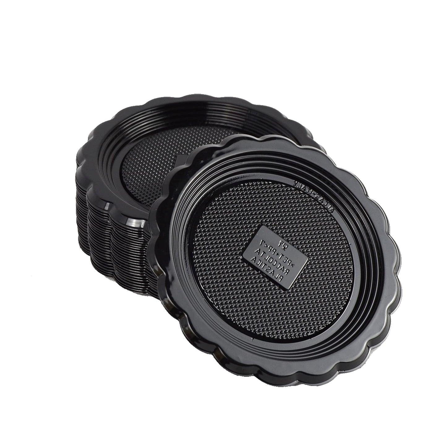 100 bandejas redondas negras para postres de repostería para exponer en el escaparate y para llevar