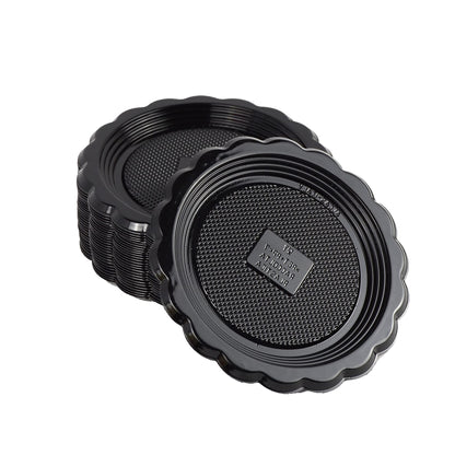 100 bandejas redondas negras para postres de repostería para exponer en el escaparate y para llevar