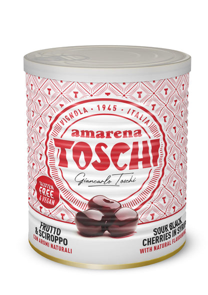 Amarena Toschi 1kg candite allo sciroppo (50%frutta e 50%sciroppo) per decorazione gelati e dolci