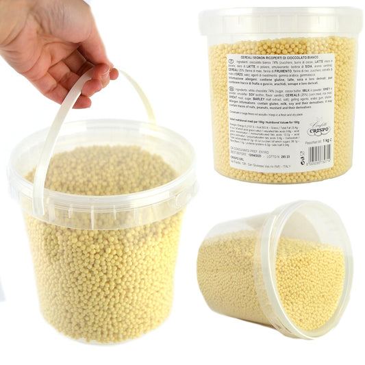 1 kg cereali mignon ricoperti di cioccolato bianco per decorare dolci, torte e biscotti