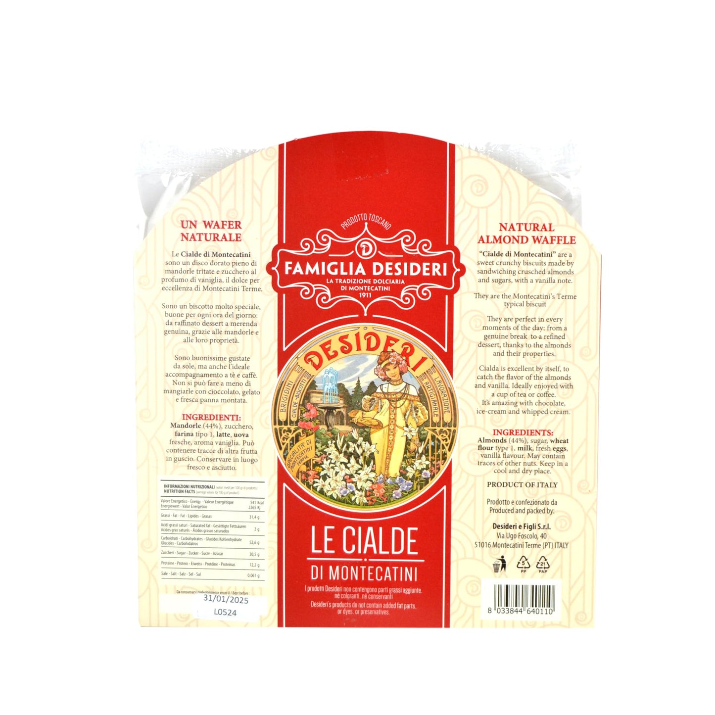 pz 3 confezioni da 80 gr (2 cialde in ogni confezione) cialde di montecatini ripiene