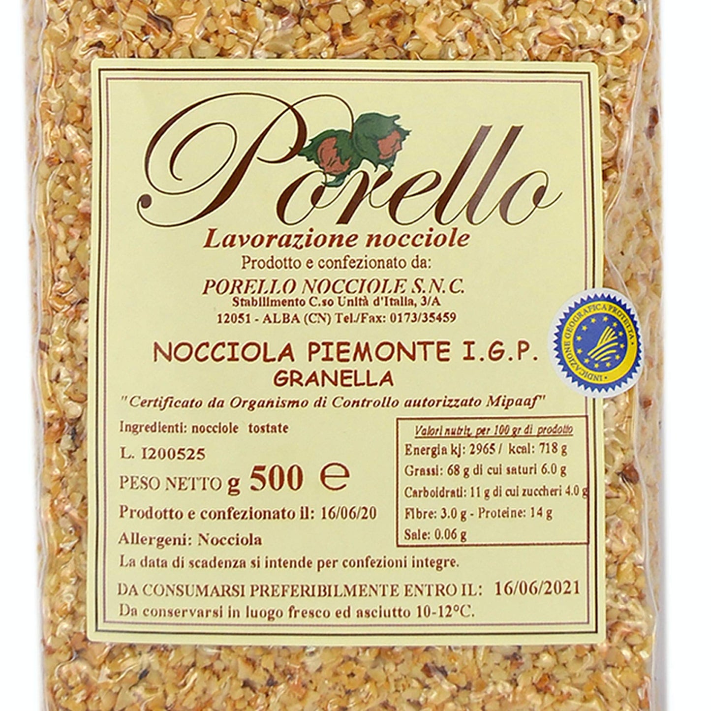 1 kg de granos de avellana del Piamonte IGP para postres, cremas y coberturas para decorar pasteles