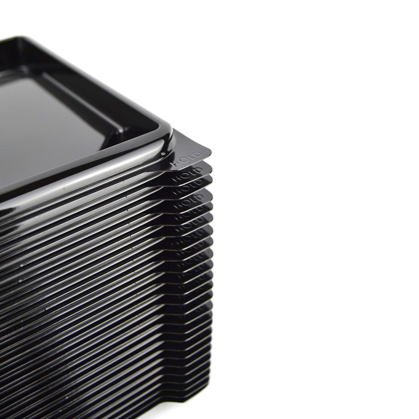 Plateau noir de 25 pièces pour sushi, sashimi, poisson idéal pour emporter d'environ 3/6 portions + couvercle