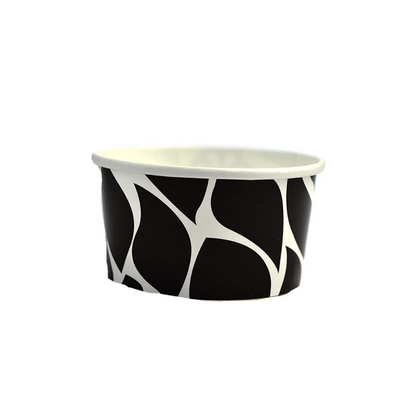 pz 126 coppette cc 80 per gelato in carta fantasia bianco e nero per gelateria CELLUCUP