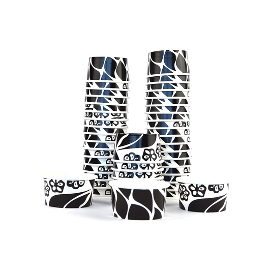 pz 126 coppette cc 80 per gelato in carta fantasia bianco e nero per gelateria CELLUCUP