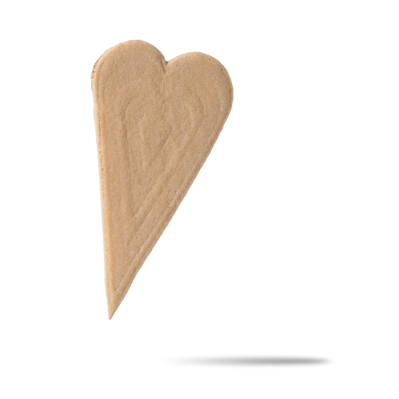 Abanico de oblea de helado en forma de corazón