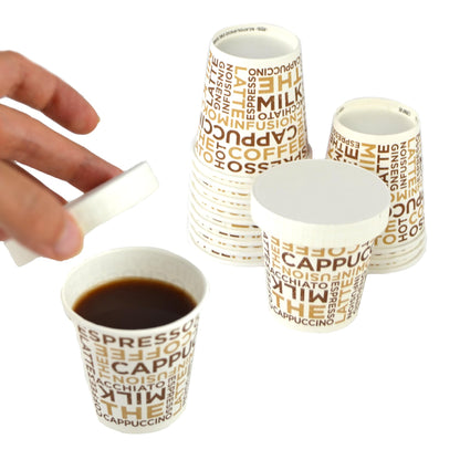 100 gobelets en papier blanc avec inscription café 3 oz idéal pour le café + couvercle blanc