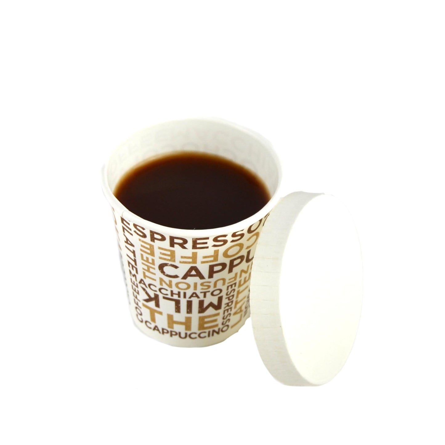 100 gobelets en papier blanc avec inscription café 3 oz idéal pour le café + couvercle blanc